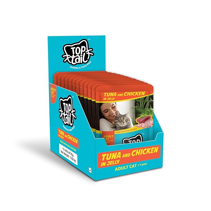Top tail Adult Wet Cat Food-12 Pouches, 12x85 gm